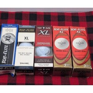 Top Flite XL Golf Balls Mixed Lot (5 Sleeves / 15 Balls) NIB – Titanium Distance